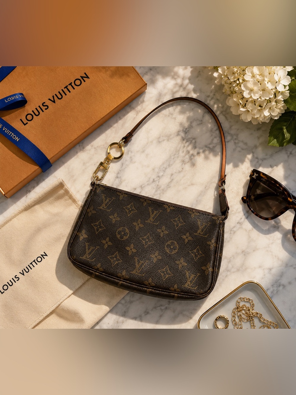 Louis Vuitton Vintage Monogram Pochette Accessoires Shoulder Bag Y2K